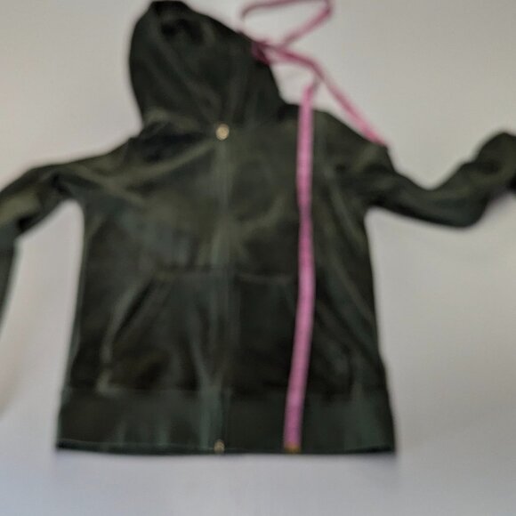 Juicy Couture Size Medium Olive Velour Jacket - Picture 7 of 14